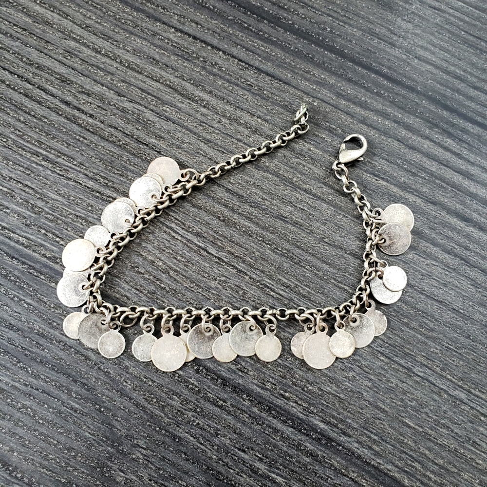 🌴 Silver disk bracelet